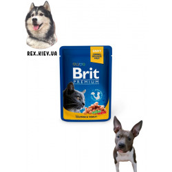 Brit Premium Кусочки с лососем и форелью для кошек 0,1 кг