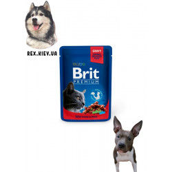 Brit Premium Рагу из тушеной говядины с зеленым горошком для кошек 0,1 кг