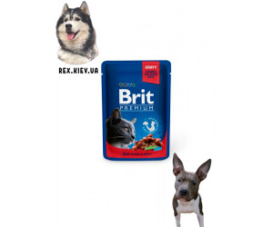 Brit Premium Рагу из тушеной говядины с зеленым горошком для кошек 0,1 кг