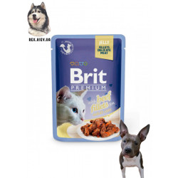 Brit Premium Филе говядины в желе для кошек 85 гр