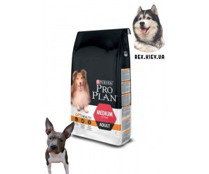 Pro Plan Adult Medium для взрослых собак средних пород (курица и рис) 14 кг