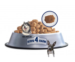 CLUB 4 PAWS Премиум для крупных пород. Полнорационный сухой корм для взрослых собак, 14 кг