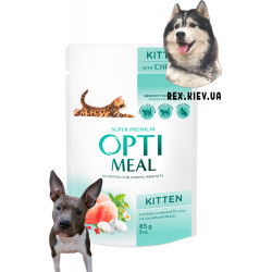 OPTIMEAL ™. Полнорационный консервированный корм для котят с курицей OPTIMEAL ™. Полнорационный консервированный корм для котят с курицей