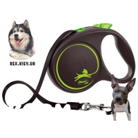 Рулетка Flexi Black Design трос 5м черный с зелёным М Рулетка Flexi Black Design трос 5м черный с зелёным М