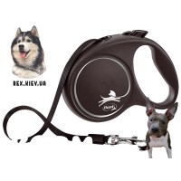 Рулетка Flexi Black Design трос 5м черный с серебряным М Рулетка Flexi Black Design трос 5м черный с серебряным М