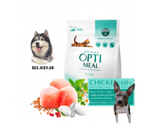 OPTIMEAL ™. Полнорационные сухой корм для котят - курица 0,2 кг