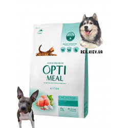 OPTIMEAL ™. Полнорационные сухой корм для котят - курица 4 кг OPTIMEAL ™. Полнорационные сухой корм для котят - курица 4 кг