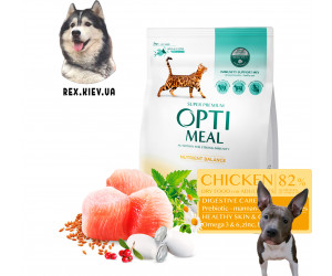 OPTIMEAL™. Полнорационный сухой корм для взрослых кошек - курица 0,2 кг