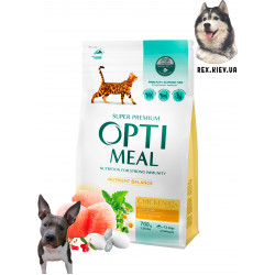 OPTIMEAL™. Полнорационный сухой корм для взрослых кошек - курица 0,7 кг OPTIMEAL™. Полнорационный сухой корм для взрослых кошек - курица 0,7 кг