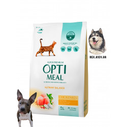 OPTIMEAL™. Полнорационный сухой корм для взрослых кошек - курица 4 кг OPTIMEAL™. Полнорационный сухой корм для взрослых кошек - курица 4 кг