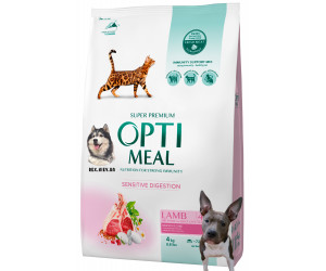 OPTIMEAL™. Полнорационный сухой корм для взрослых кошек с чувствительным пищеварением - ягненок 4 кг