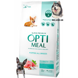 OPTIMEAL ™. Полнорационные сухой корм для щенков всех пород - индейка 1.5 кг