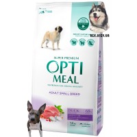 OPTIMEAL ™. Полнорационный сухой корм для взрослых собак малых пород – утка 1.5 кг