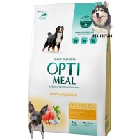 OPTIMEAL ™. Полнорационный сухой корм для взрослых собак крупных пород - курица 4 кг