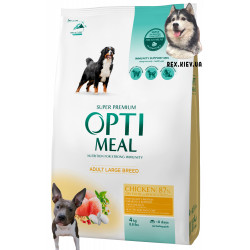 OPTIMEAL ™. Полнорационный сухой корм для взрослых собак крупных пород - курица 4 кг