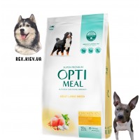 OPTIMEAL ™. Полнорационный сухой корм для взрослых собак крупных пород - курица 12 кг