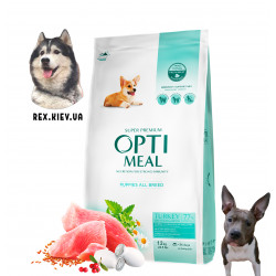 OPTIMEAL ™. Полнорационные сухой корм для щенков всех пород - индейка 12 кг