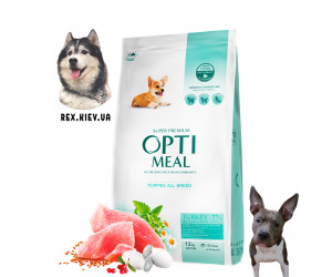 OPTIMEAL ™. Полнорационные сухой корм для щенков всех пород - индейка 12 кг