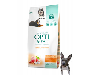 OPTIMEAL™. Полнорационный сухой корм для щенков крупных пород – индейка, 12 кг