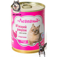 Влажный корм для котов Леопольд Мясной рацион с индейкой 360 г Влажный корм для котов Леопольд Мясной рацион с индейкой 360 г