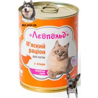Влажный корм для котов Леопольд Мясной рацион с ягненком 360 г