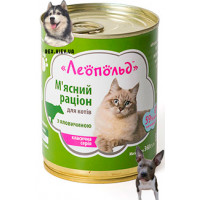 Влажный корм для котов Леопольд Мясной рацион с говядиной 360 г Влажный корм для котов Леопольд Мясной рацион с говядиной 360 г
