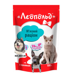 ЛЕОПОЛЬД мясной рацион с кроликом 100гр
