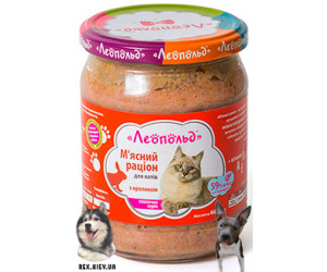 ЛЕОПОЛЬД мясной рацион с кроликом 460гр