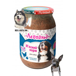 ЛЕОПОЛЬД мясной корм с мясом птицы и яблоками 850гр ЛЕОПОЛЬД мясной корм с мясом птицы и яблоками 850гр