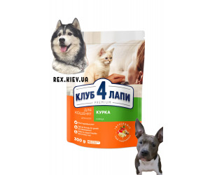 CLUB 4 PAWS Премиум для котят "Курица". Полнорационный сухой корм, 0,3 кг
