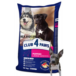 CLUB 4 PAWS Премиум для щенков крупных пород "Курица". Полнорационный сухой корм, 14 кг CLUB 4 PAWS Премиум для щенков крупных пород "Курица". Полнорационный сухой корм, 14 кг