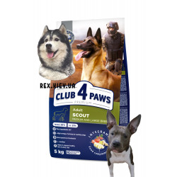 CLUB 4 PAWS Премиум «Скаут». Полнорационный сухой корм для взрослых рабочих собак средних и крупных пород, 5 кг CLUB 4 PAWS Премиум «Скаут». Полнорационный сухой корм для взрослых рабочих собак средних и крупных пород, 5 кг