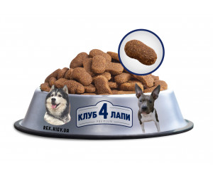 CLUB 4 PAWS Премиум «Скаут». Полнорационный сухой корм для взрослых рабочих собак средних и крупных пород, 14 кг