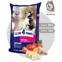 CLUB 4 PAWS Премиум для щенков всех пород "С высоким содержанием курицы". Полнорационный сухой корм, 14кг CLUB 4 PAWS Премиум для щенков всех пород "С высоким содержанием курицы". Полнорационный сухой корм, 14кг