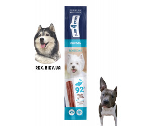 CLUB 4 PAWS мясная палочка премиум для собак с чувствительным пищеварением. ЛОСОСЬ. Лакомство для собак, 0,012 кг