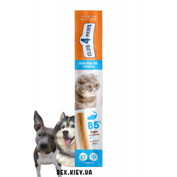 CLUB 4 PAWS мясная палочка премиум. ЛОСОСЬ и ТРЕСКА. Лакомство для кошек, 0,005 кг