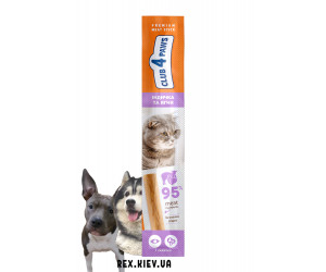 CLUB 4 PAWS мясная палочка премиум. ИНДЕЙКА и ЯГНЯТИНА. Лакомство для кошек, 0,005 кг
