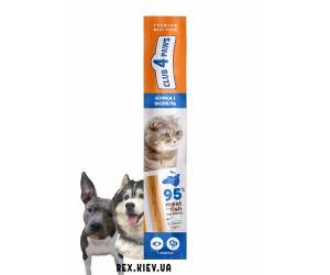 CLUB 4 PAWS мясная палочка премиум. КУРИЦА и ФОРЕЛЬ. Лакомство для кошек, 0,005 кг